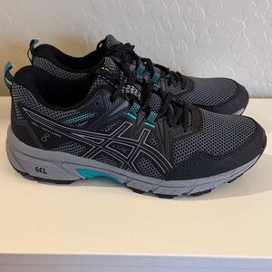Asics Gel Venture 8 Women’s Size 7 Black and Teal Athletic Shoes